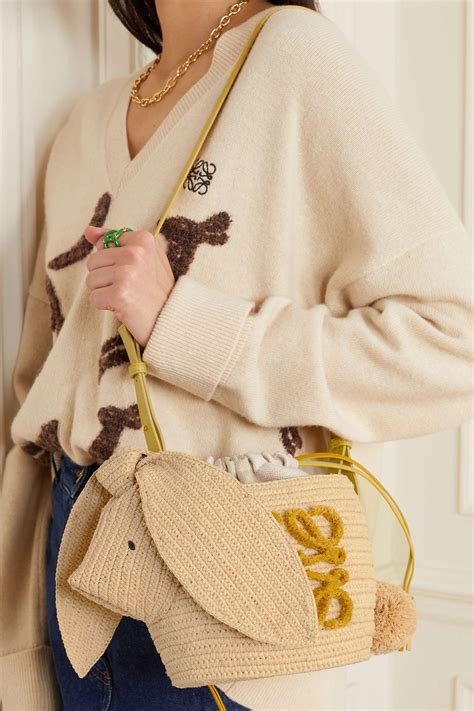 loewe raffia shoulder bag